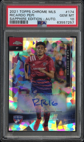 2021 Topps Chrome MLS Sapphire Edition Ricardo Pepi #174 Auto PSA 10