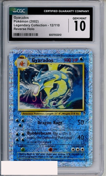 2002 POKEMON LEGENDARY COLLECTION GYARADOS REVERSE HOLO #12 CGC 10