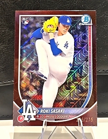 ROKI SASAKI 2025 BOWMAN CHROME MEGA BOX MOJO BURGUNDY RC 275/275 Bookend Dodgers