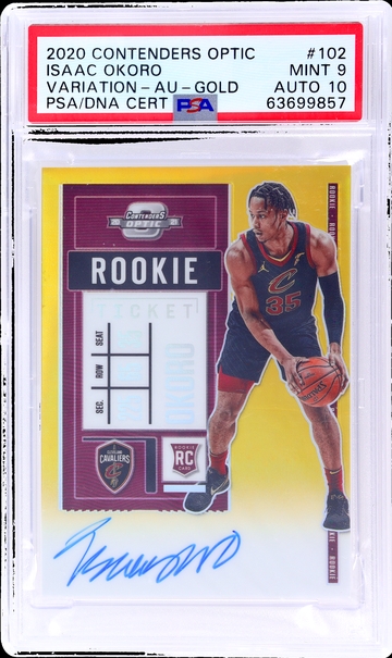 2020 Panini Contenders Optic Gold Isaac Okoro #102 RC Auto /10 PSA 9 Auto 10