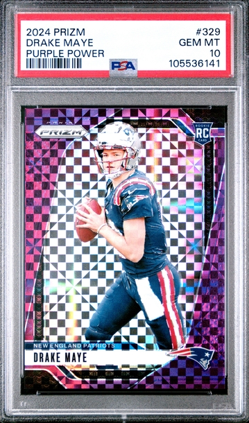 2024 Prizm Drake Maye Purple Power 10/49 Jersey #
