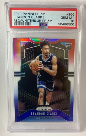 2019 Panini Prizm Brandon Clarke Red White Blue Prizm PSA 10