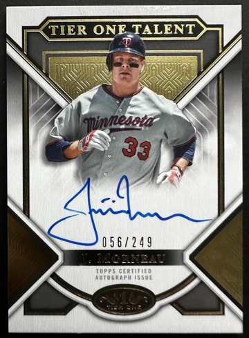 2023 Topps Tier One Tier One Talent Auto /249 Justin Morneau Twins