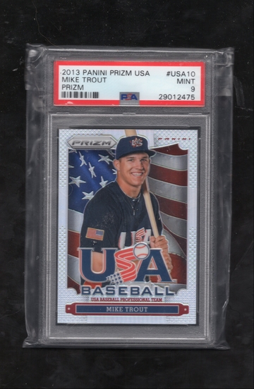 2013 Panini Prizm USA Baseball USA10 Mike Trout PRIZM PSA 9 MINT