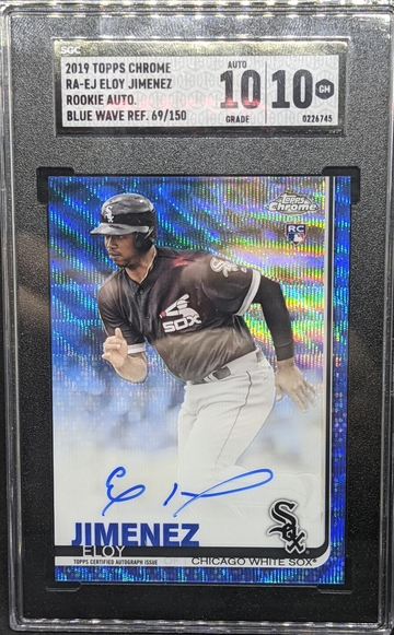 Eloy Jimenez 2019 Topps Chrome Blue Wave Rookie Auto /150