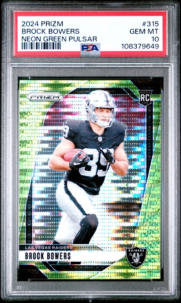 2024 Prizm Brock Bowers Neon Pulsar PSA 10 RC