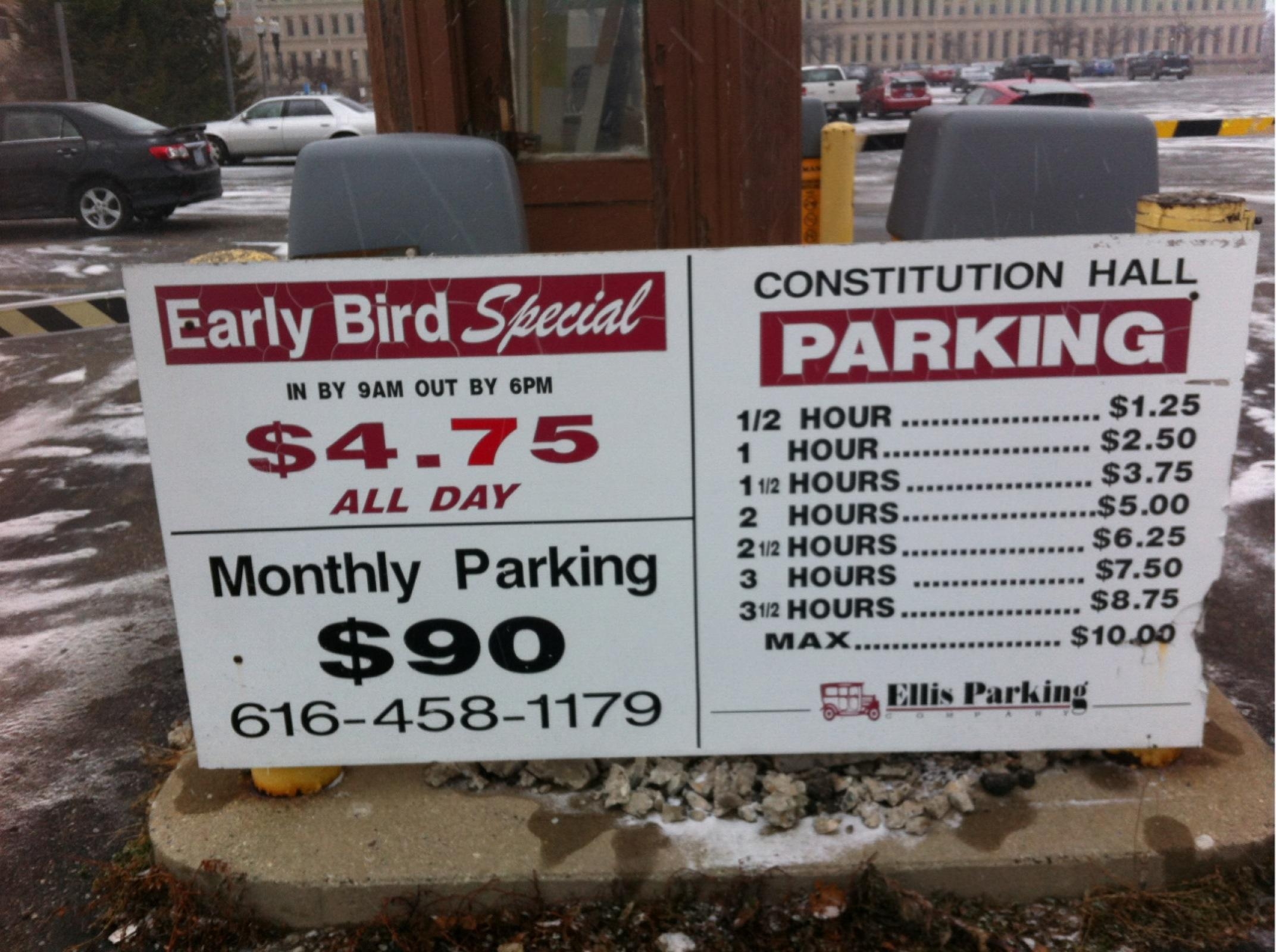 Constitution Hall Lot Parking in Lansing ParkMe