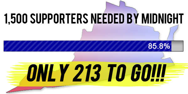 We're just 213 donation away from our goal but we only have until midnight...