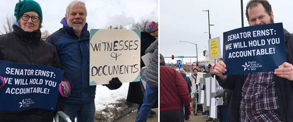 PFAW members rally in Cedar Rapids