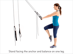 Stand facing the anchor and balance on one leg.