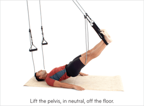 Lift the pelvis, in neutral, off the floor.