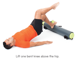 Lift one bent knee above the hip
