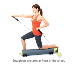 Straighten one arm in front of the chest