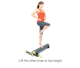 Lift the other knee to hip height