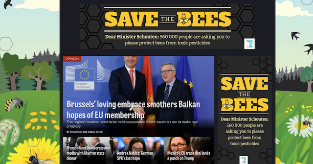 One of our ads in a key Brussels news outlet.
