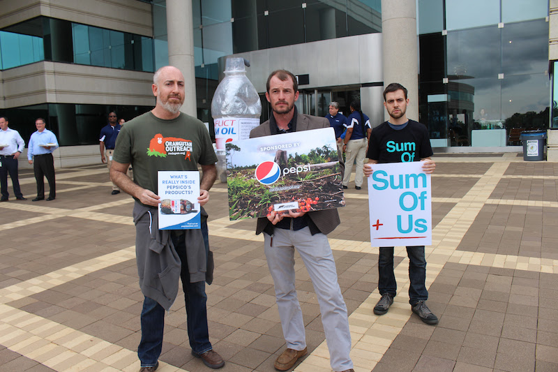 Our super member Roger at the petition delivery to PepsiCo