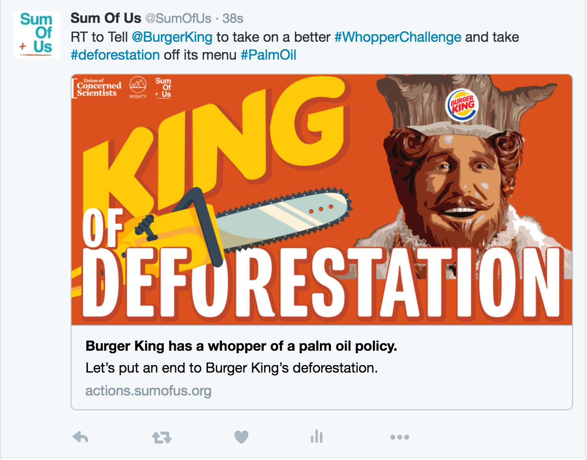 Burger King Deforestation tweet