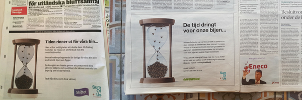 Images of two of our ads in national newspapers.