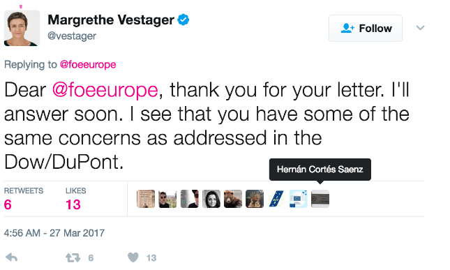 Here’s her reply on twitter