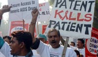 turn on images -- indian activists protesting novartis