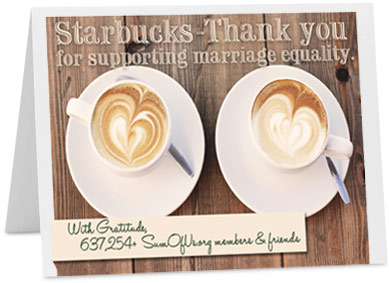 Starbucks Thank You card