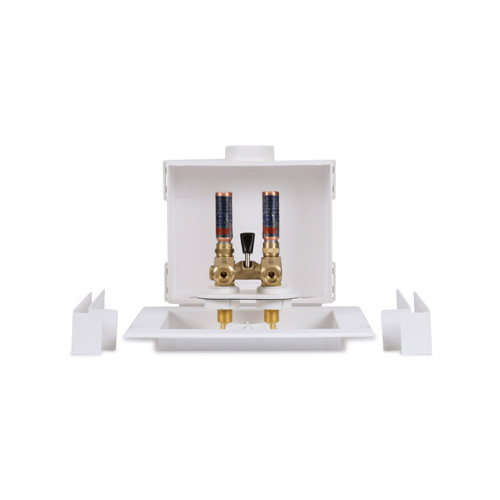 38547 Oatey 38547 QUADTRO Washing Machine Outlet Box w/ Single Lever Hammer Ball Valve
