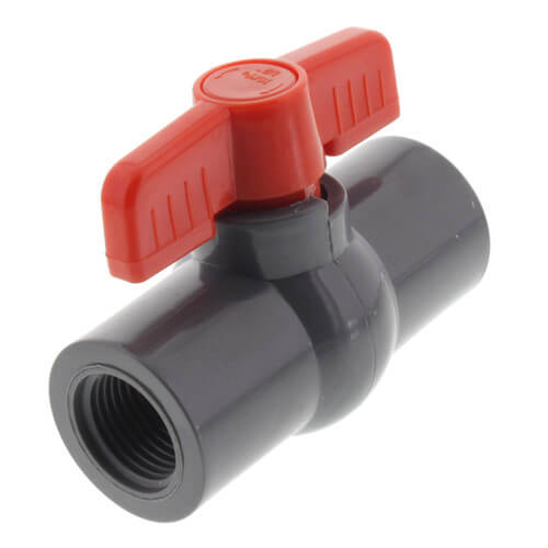 1005GT Red Flag Products 1005GT 1/2" Gray PVC Ball Valve w/ T