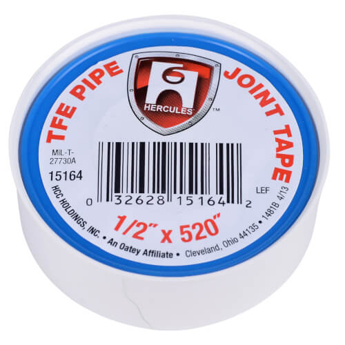 15164 - Hercules 15164 - TFE Pipe Joint Tape, 1/2" x 520"