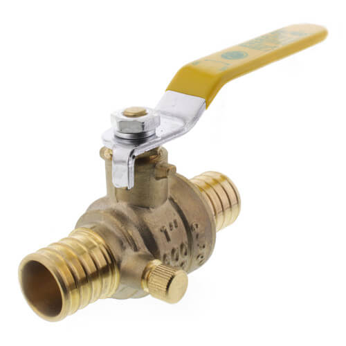 405P001NL Everflow 405P001NL 1" PEX Full Port Ball Valve w/ Drain