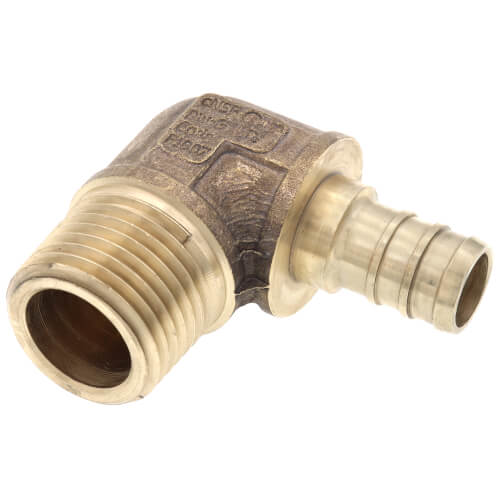 25 Pack 1/2" PEX X 1/2" Male Sweat Elbows - Brass Crimp Fittings, LEAD-FREE