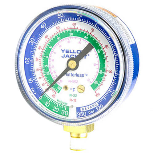 49002 Yellow Jacket 49002 21/2" Blue Compound Manifold Gauge, R12