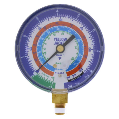 49106 Yellow Jacket 49106 31/8" Blue Dry Compound Low Side Gauge
