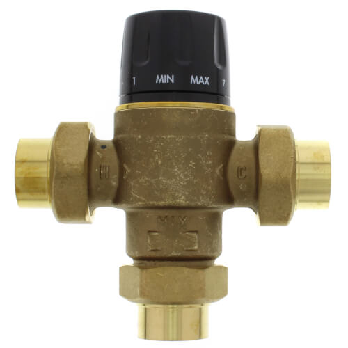 523178A Caleffi 523178A 11/4" Sweat High Flow Thermostatic Mixing Valve, 7.6 CV (Lead Free)