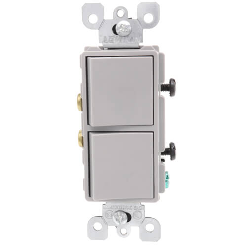 5634GY Leviton 5634GY SinglePole Decora Combination, Double Rocker Light Switch Gray