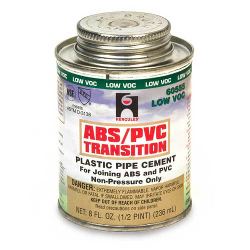 60555 Hercules 60555 1/2 pt. Medium Body, Fast Set ABS/PVC Transition Cement (Green)