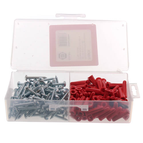 7102CX DiversiTech 7102CX 10 x 11/4" Plastic Anchor Kit with Drill Bits (100 Screws/Anchors)