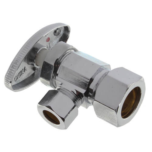Pack Of 5) Dual Compression Outlet Angle Stop Valve, Multi-Turn, 1/2