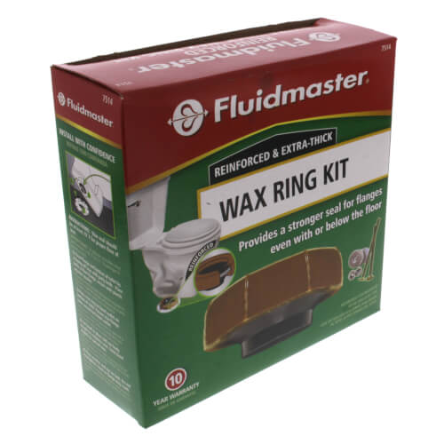 7514 Fluidmaster 7514 Extra Thick Reinforced Toilet Wax Ring Kit w/ Flange & Bolts