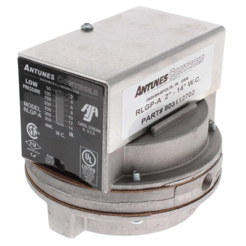803112702 Antunes 803112702 RLGPA Low Gas Pressure Switch, 214" WC
