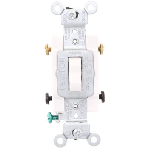 CS2202W Leviton CS2202W Double Pole Side Wired Switch, 20 Amp