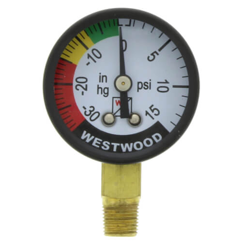 F10014 Westwood Products F10014 FLi Color Coded Vacuum Gauge 1/8" NPT