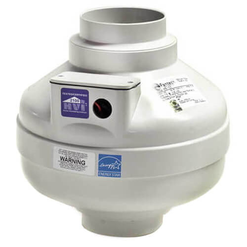 Fantech FR100 FR Series Round Inline Exhaust Fan, 4" Duct (137 CFM