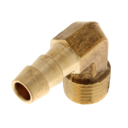 G27054 Jones Stephens G27054 5/16" Hose Barb x 1/4" Male Pipe 90° Brass Elbow