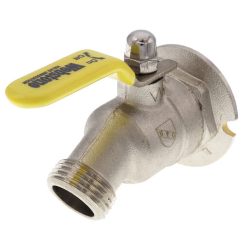 H30203W stone H30203W 3/4" FIP Flange x Hose Nickel Plated Brass Hose Bibb Sillcock w