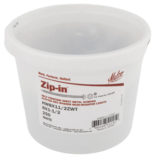 HW8X11/2ZWT Malco HW8X11/2ZWT 11/2" (Length) 1/4" (Head Size) Zip