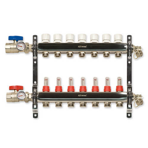 HM7 Bluefin HM7 7Loop Stainless Steel Radiant Heat Manifold
