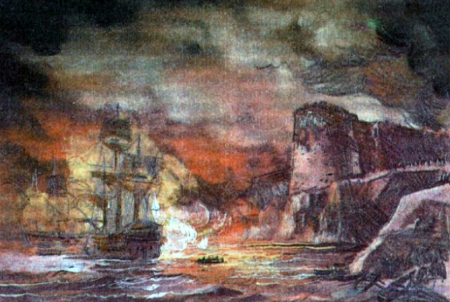 Штурм французской крепости на о.Корфу (Ф.Ушаков).