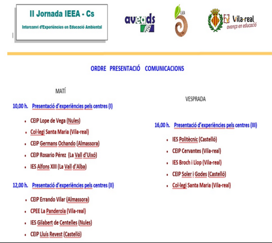 JORNADES EDUCACIÓ MEDIOAMBIENTAL A VILA-REAL