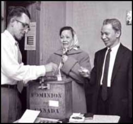 Aboriginal people living on reserves are given the right to vote in federal elections without having to give up their rights as status Indians.