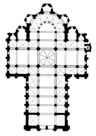 Construcción de la iglesia de Conques
